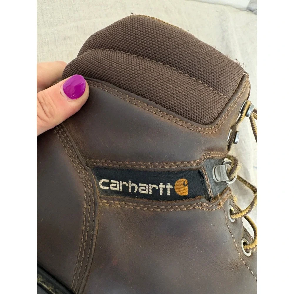 Carhartt Work Boots Mens 10 Brown Good CMW6174 EH SR Leather Lace Up